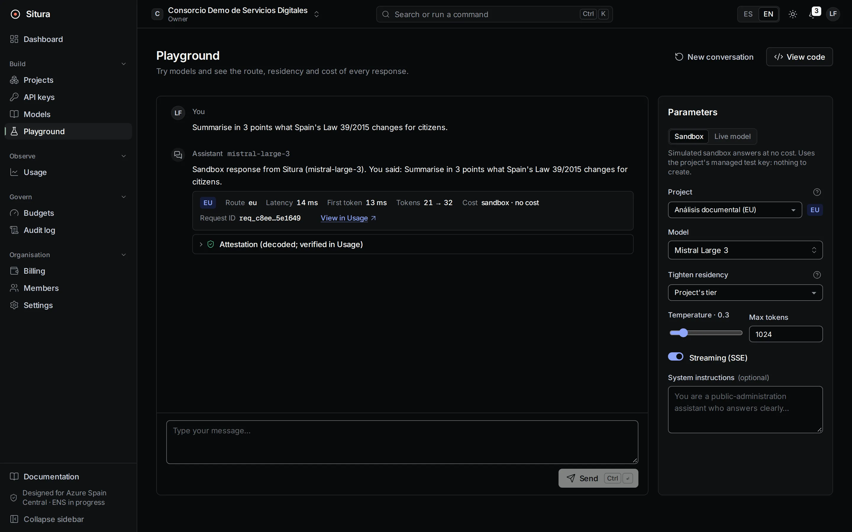 Situra console playground